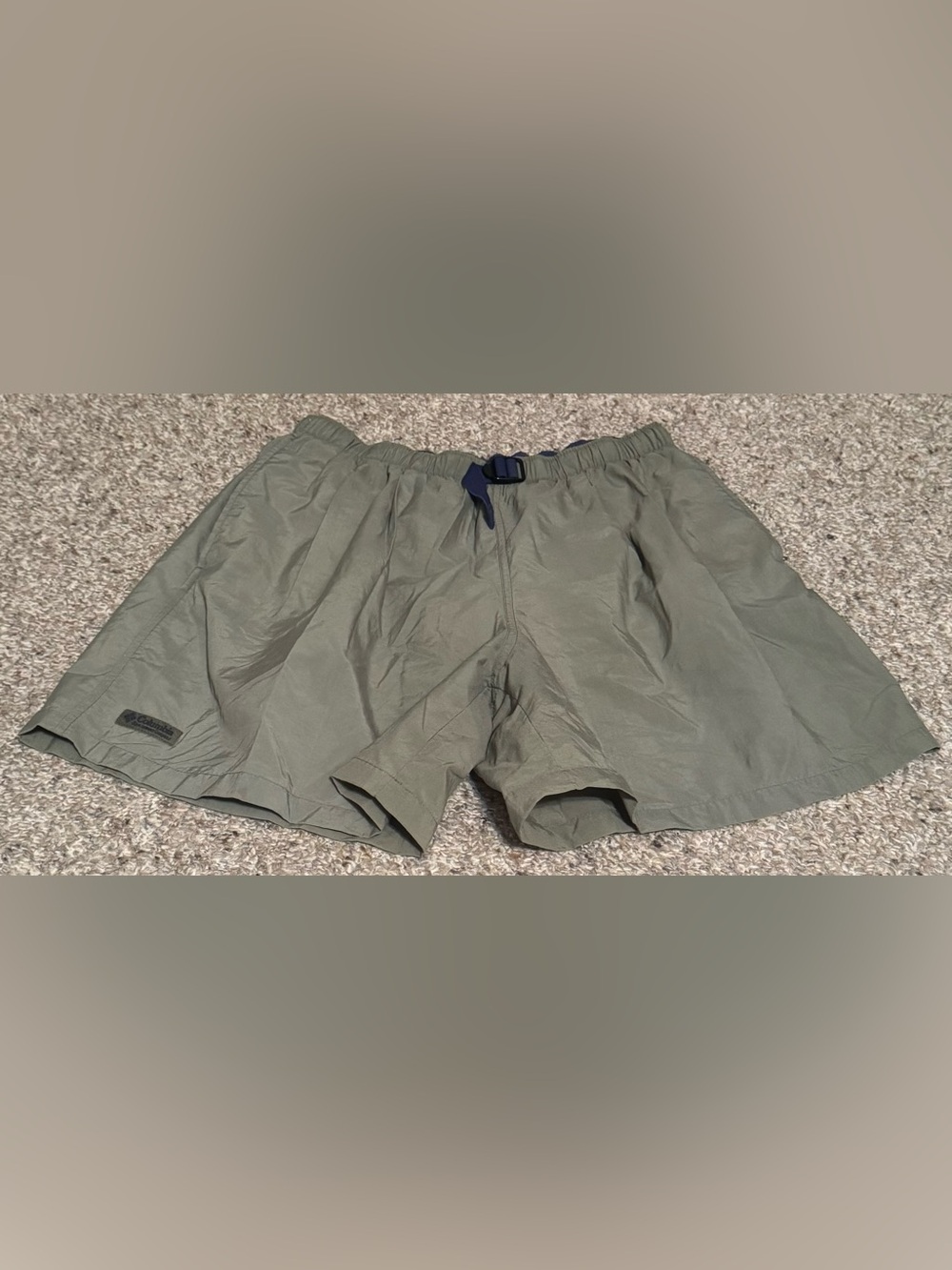 Vintage Olive Green and Navy Blue Men’s Columbia Swim/Outdoor Shorts